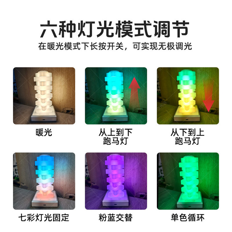 آباژور RGB مدرن چرخشی لمسی و رنگ پاستلی کد ۱۱۴۰