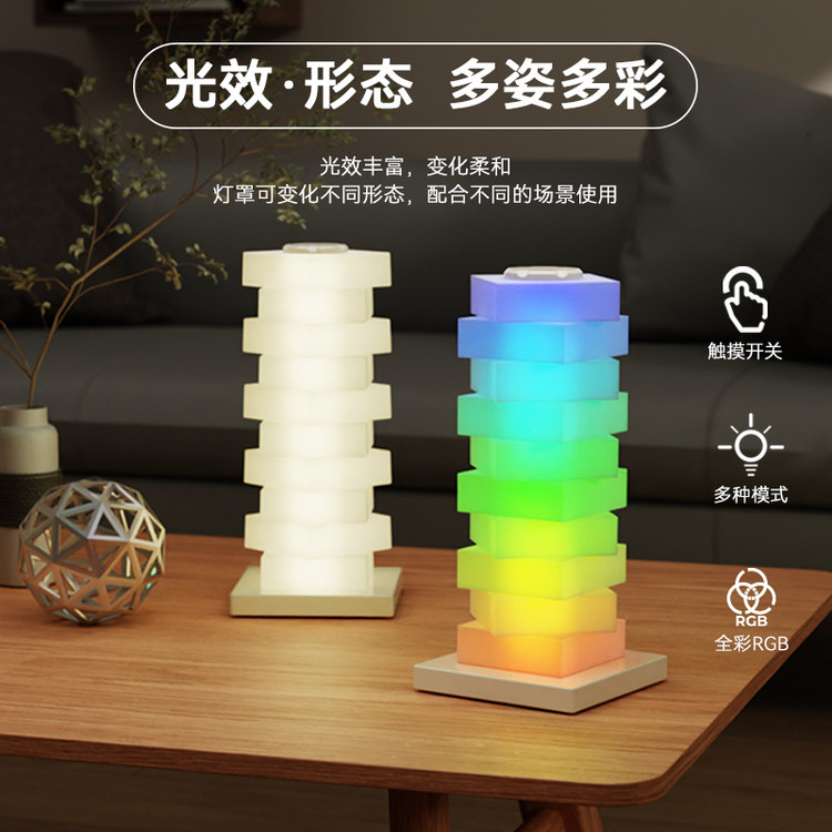 آباژور RGB مدرن چرخشی لمسی و رنگ پاستلی کد ۱۱۴۰