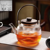 قوری پیرکس شیاردار دسته چوبی کد 1112