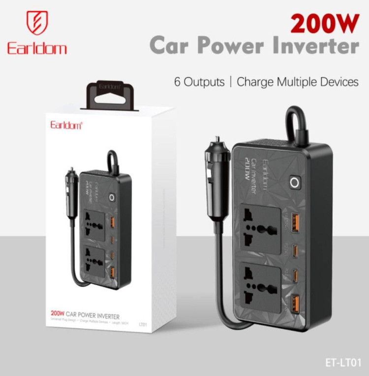 مبدل برق خودرو ارلدام 200 وات مدل LT01