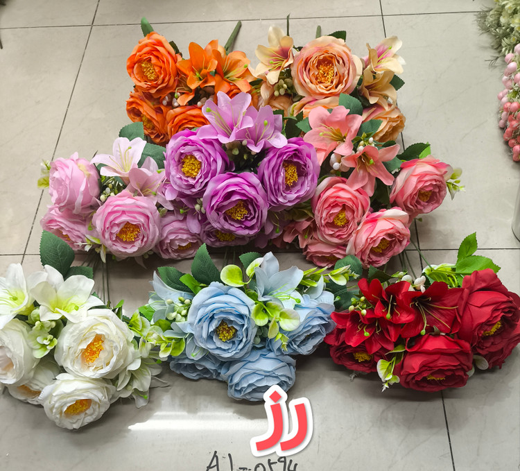 دسته گل پیونی ۷ شاخه قابل شستشو