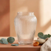 گلدان شیشه ای شیاردار دکوراتیو