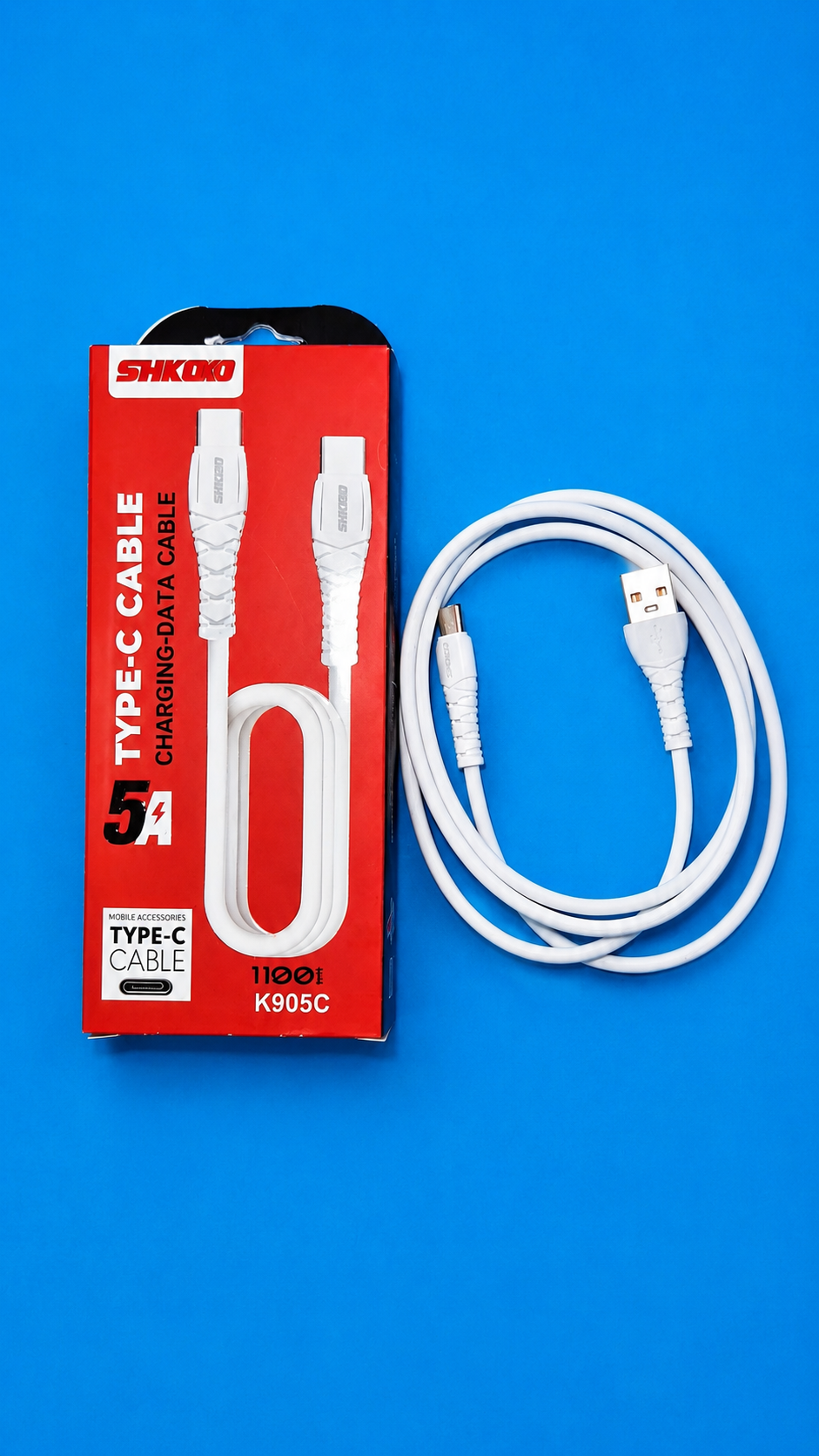 کابل شارژ و دیتا SHKOKO مدل k902cتایپ C فست شارژ 5 آمپر 1.1 متری