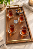 سینی چوبی ژاپنی دسته فلزی مستطیلی کد 1145
