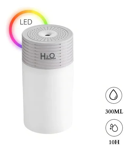 بخور سرد و رطوبت ساز رومیزی با نور RGB مدل H₂O