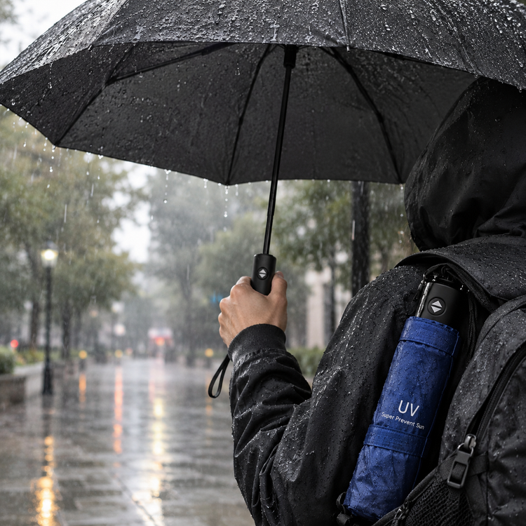 چتر تاشو ۸ فنره UV دار با کاور، سبک و کمجا